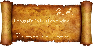 Hangyási Alexandra névjegykártya