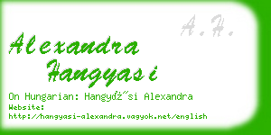 alexandra hangyasi business card